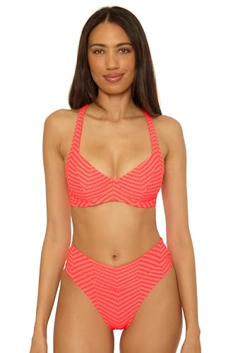 BECCA Women's Connect High Waist Bikini Bottom, Cheeky Coverage, Swimwear Separates4