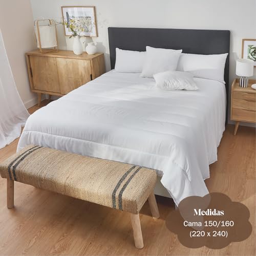 PIKOLIN Home - Piumino Matrimoniale Autunno Inverno 220 x 240 cm Fibra Ecolofil Effetto Piuma 300gr Certificato Oeko-Tex - Piumone Traspirante, Anallergico e Lavabile - Immagine 2