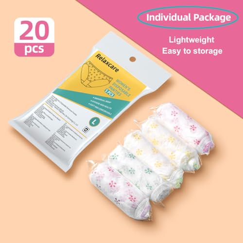 Women's Disposable Underwear Nonwoven Ladies Briefs Panties for Hotel Spa Hospital Stays Travel 20 Pack2