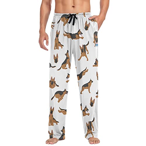 German Shepherd Pajama Pants Cute Dog Lounge Sleepwear PJs Men's Pajama Bottoms Casual Lightweight Sleep Pants M3