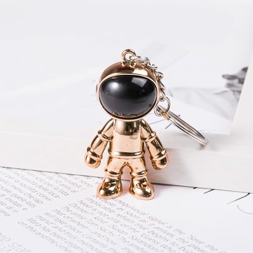 YUYTE Brelok, Breloczek, Spaceman Brelok - Błyszczący 3D Spaceman do Kluczy do Plecaka, Torebki, Modnego Akcesorium Unisex, Materiału ABS. (GOLD)
