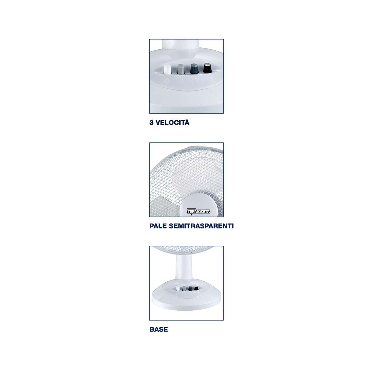Ventilatore da tavolo 40 cm design elegante Windzeta 40 Termo zeta TZWZ05