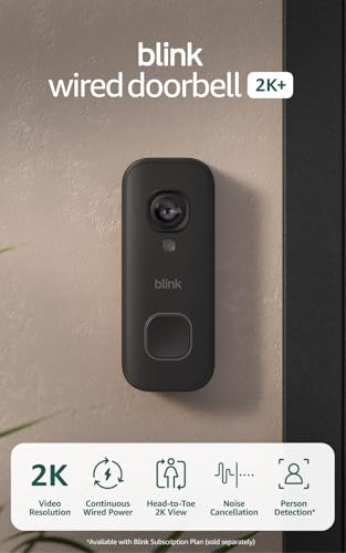 Image of Introducing Blink Wired Doorbell 2K+ - Head-to-Toe 2K video doorbell, continuous hardwired power, pair with Alexa or Blink Chime (sold separately) required for in-home alerts
