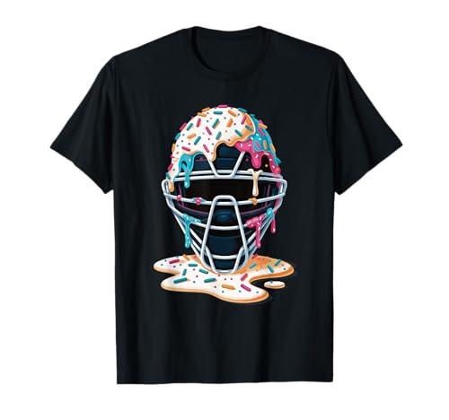 Baseball Catcher Mask Ice Cream Dripping Baseball Fan Boys T-Shirt