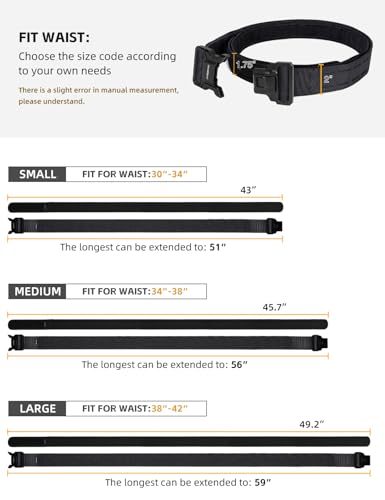 Image of IDOGEAR 2 Inch Belt MOLLE for Men with 1.75 inch Inner Belt Nylon Duty Quick Release Metal Buckle Belts Hook-and-Loop Laser-cut