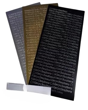 Vision4ever 1Pcs Black Merry Christmas Very Small 4mm Peel Off Stickers Card Making
