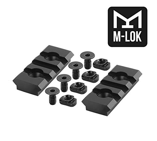 LIRISY 3 Slot M-Lok Picatinny Rail, 2PCS Picatinny Weaver Rail Sections for M