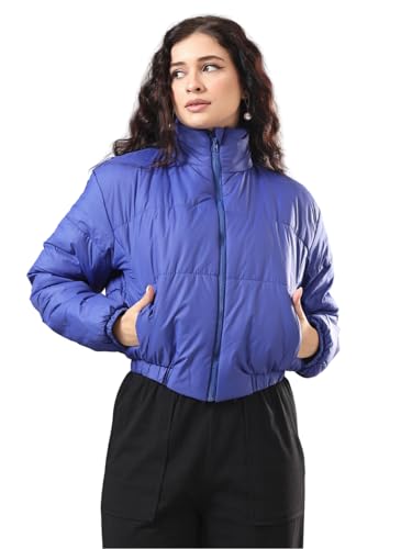 Image of KOTTY Women Nylon Full Sleeve Solid Standard Length Puffer Jacket