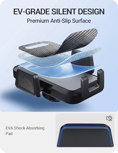 Image of BASENOR Phone Mount for 2025 2026 Tesla Model Y Juniper /Model 3 Highland, Dashboard Phone Holder Does Not Block View [No Adhesive][Dual Arms][360 Adjustable] Tesla Accessories Fit All Smartphone