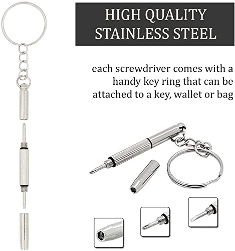 Image of JRS Pack of 2 Pen Reading Glasses:Lightweight,Pocket Metal Case + Free Screwdriver Keychain for Men /Women /Unisex.For Near /Computer Vision,Laptop /Mobile /TV Watching.All Power,Comfort-Size|Mixed Color