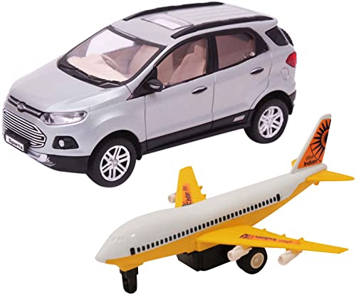 Image of Centy Toys Plastic Pull Back Car, 1 Pull Back Car, Multicolour&Tingoking Plastic Jet 747, Pack of 1, Multicolour