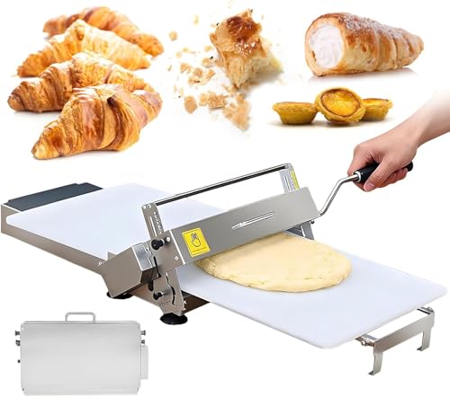 Laminadora de Masa Manual︱Máquina para Hojaldre con Grosor Ajustable 0-25mm︱para Cruasanes, Pizza y Pasta, Uso Profesional en Panadería y Doméstico para Fondant y Mazapán