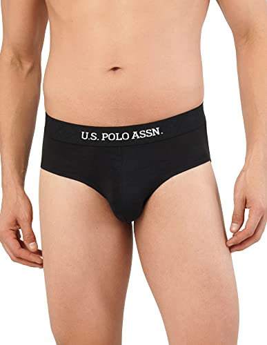 U.S. POLO ASSN. Men's I702 Modal Stretch Luxe Comfort Briefs – Pack of 1 (I702-PL_Black_L)