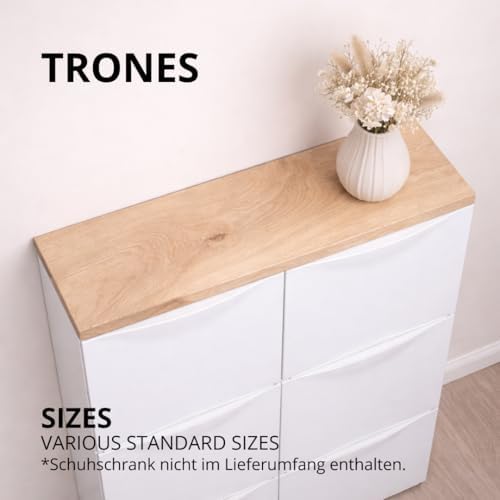 RETIMBER Works Trones Holzplatte Eiche Brett, für 3 Trones 154,1 x 15,9 x 2 cm, Abdeckplatte für Trones Schuhschrank, Brett Eiche Platte, Eichenplatte Massiv Holzplatte