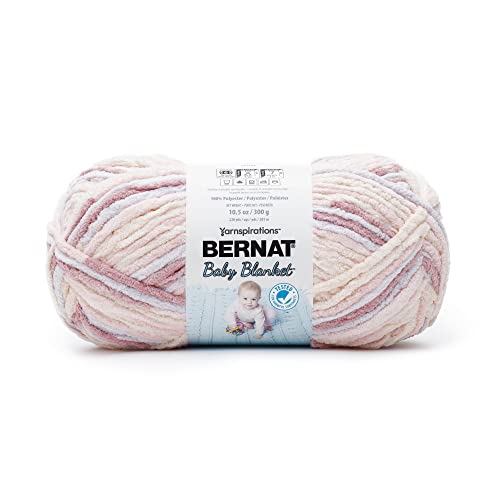 Image of Bernat Baby Blanket 300g Raspberry Kisses Yarn - 1 Pack of 300g /10.5oz - Polyester - 9 Super Bulky - Knitting /Crochet