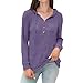 Kenhansion Womens Long Sleeve Sweaters Fashion Fall Pullover Hoodies Casual Sweatshirts Outfits Winter Clothes with Pocekts (Dark Purple,Large)