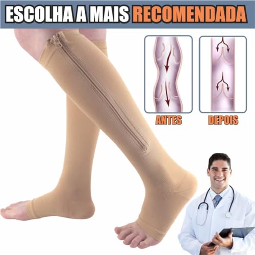 Par De Meia Compressão Pernas Inchadas Alivio Dores Tratamento Ortopédico Trombose Varize Pós-Cirurg