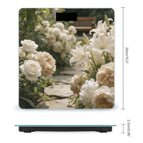 Báscula digital de baño con pantalla LED clara y plataforma de cristal templado miniatura 2