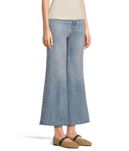 Madewell Women's Patch Pocket Flared Wide Leg Jeans with Raw Hem in Shalimar Wash2