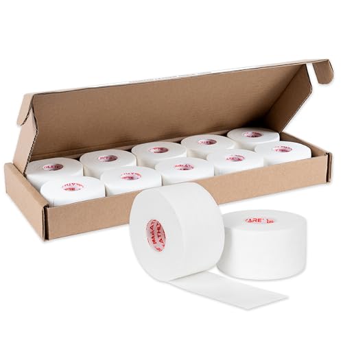 Image of Mueller Sports Medicine Premium Athletic Tape, 10 Pack, White - Quality Hospital-Grade Athletic Tape, Easy to Tear for Fast & Effective Taping, 1.5 inch x 15 Yards Per Roll