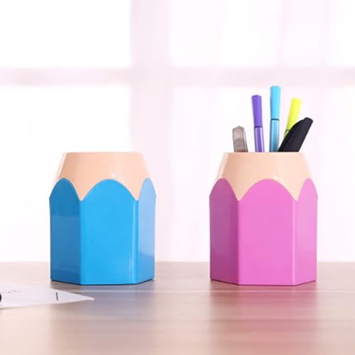 Miniatura 2 de Portalápices lindo con forma de cabeza de lápiz, organizador de bolígrafo, contenedor de escritorio, suministros de oficina para mesa, 5 portal