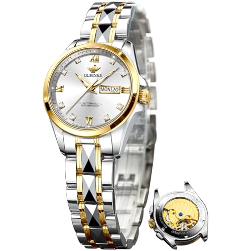 Image of OLEVS Womens Watches Classic Dress Quartz Female Wristwatch Ladies Stainless Steel Waterproof Luminous Date Easy Read Watch for Lady