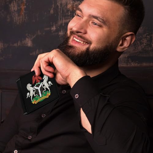 Coat of Arms of Nigeria Men's Wallet Bifold with RFID Blocking Slim Wallet with Card Slots Custom Gifts for Women4