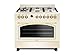 General Gold 90x60 cm Freestanding Gas Cooker 6 Burner, Dual Wok, Gas Oven Grill with Triple Glass Door, 90cm Heavy Duty Cooking Range Automatic Ignition, Full FFD Safety, Rotisserie, Cooling Fan