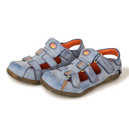 TMA EYES Women's Leather Outdoor Hiking Sandals - Waterproof Athletic Sports Shoes With Closed Toe2