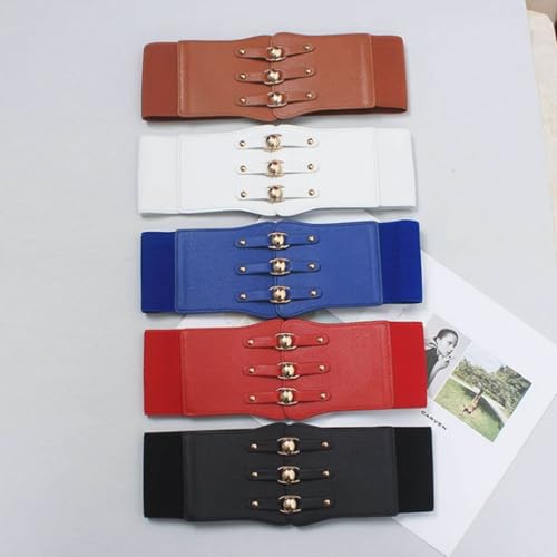 Women's Waist Belt Dress Elastic Waist Belt Versatile Decorative Belt Wide Skirt Belt Stylish Corset Belt4