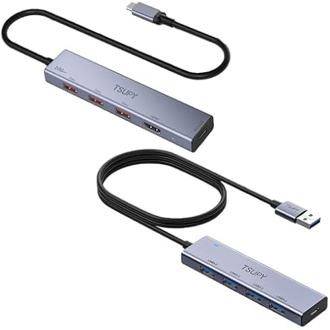 USB C HUB 10Gbps, TSUPY USB HUB with 4K 60Hz HDMI, 3* USB 3.2 A Ports, 100W Power Delivery USB Port, Multi USB C Splitter Adapter HUB for MacBook Air/Pro, iPad Air/Pro, iMac, Tablet,Phone Cover