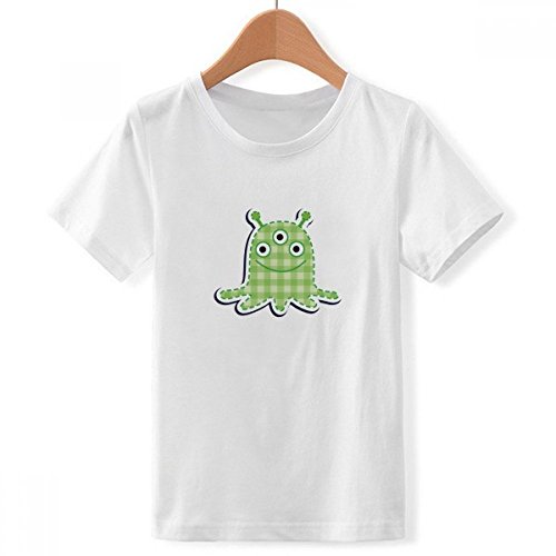 T-Shirt Blanc Univers Garçon X-Grand avec Motif Imprimé Monster Alien Multicolore Ras du Cou