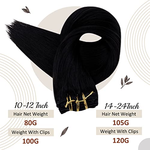 Full Shine Jet Black Clip In Hair Extensions Remy Hair Extensions Clip In Human Hair Color 1 Natural Hair Clip In Extensions For Thin Hair 7 Pieces 120 Grams Long Straight Real Hair 24 Inch #TOP3