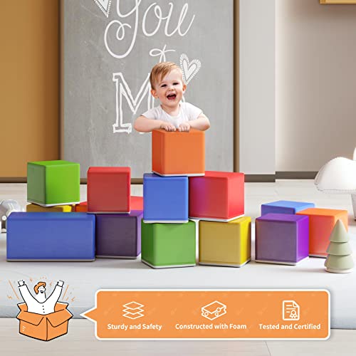Foam Blocks For Toddlers 1-3, 14 Pcs Large Soft Buliding Climbing Blocks For Toddlers And Kids, Toddlers Indoor Stacking Climbing Foam Blocks Sets, Kids Learning & Games Playset - Assorted (Colorful) #TOP5