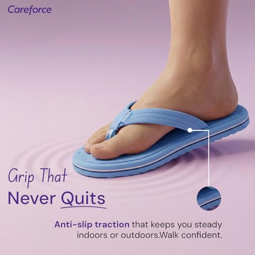 Image of Careforce Flip Flops for Women Daily Use, EVA Cushioned Anti-Slip Sliders & Flip Flops Arch Support Chappal for Daily Comfort & All-Day Footwear for Women, Softstep