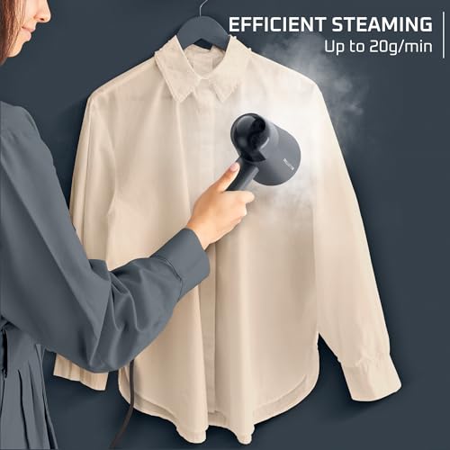Image of Rowenta Origin Travel Steamer for Clothes, Dual Voltage (120V-240V) Portable Garment Wrinkle Remover, Mini Foldable Handheld Steamer with Easy Storage Case, Black, DR1050