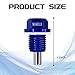 UZZH M14x1.5 Magnetic Oil Drain Plug, Aluminum Oil Pan Drain Plug Repair Kit with Crush Washer Gaskets, Oil Drain Nut Bolt for Most Ford, GM, Hyundai, KIA, Accord, Civic, Odyssey, Motorcycles (Blue)