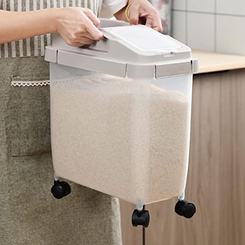 Aliments secs préservés dans ce bac scellé sur roues avec tasse - 7