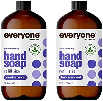 Everyone Liquid Hand Soap, 32 Ounce (Pack of 2), Lavender and Coconut, Plant-Based Cleanser with Pure Essential Oils