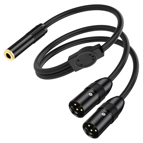 Câble adaptateur TRS vers double XLR Y avec connecteurs robustes pour mixeur AMP et audio