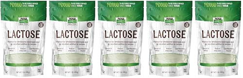 Now Foods Lactose Milk Sugar - 1 lb (Pack of 5)