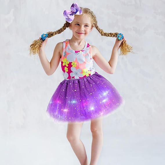 Girl Tutu Skirts, 2-8 Years Baby Girls Light Up LED Tutu Skirt Magic Light Princess LED Dancing Skirt Tulle Ballet4
