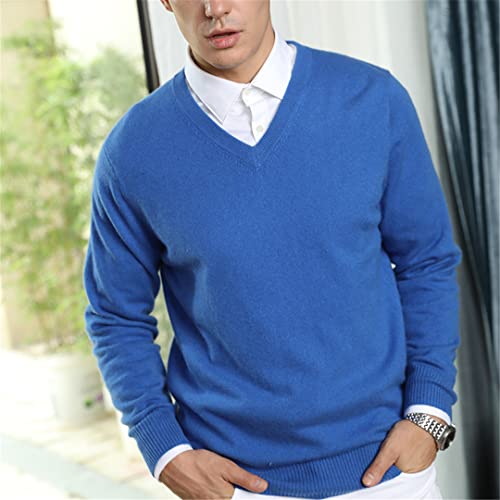 100% Real Cashmere Knitted Sweaters Men Vneck Pullovers 9Colors Standard Clothes Male Jumpers Man Sweater Knitwears2