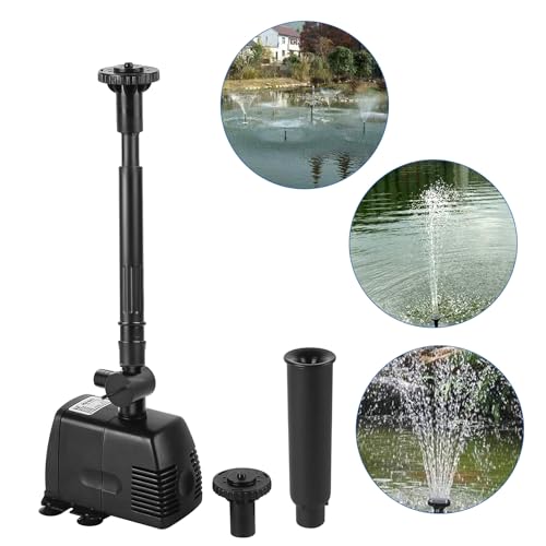 YAOBLUESEA 800L/h 16W Garten Springbrunnenpumpe Teichpumpe Wasserspielpumpe Bachlaufpumpe Wasserpumpe Fontäne