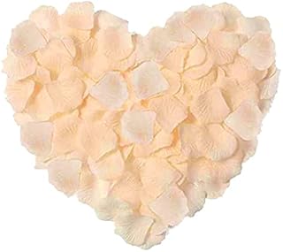 500Pcs Fake Rose Petals, Reusable Fake Flower Petals Artifical Rose Petals for Weddings Valentines Romantic Night Birthday Marriage Proposa Bedroom Photoshoot, Rose Petals (Champagne)