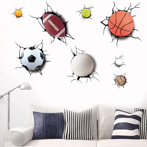 Vinilo Decorativo 3D Balones Deportivos para Pared 60x40 cm miniatura 4