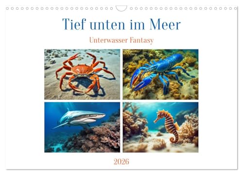 Deep Down in the Sea Underwater Fantasy (Wall Calendar 2026 DIN A3 Landscape), CALVENDO Monthly Calendar: The Pictures Promise a Fascinating Fantasy Trip into the Underwater World (CALVENDO Animals)