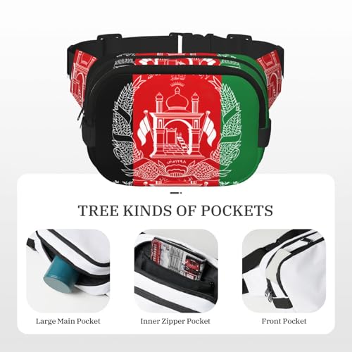 Sac banane Afghanistan carré imprimé avec double compartiment de rangement - 4