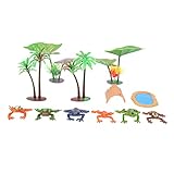 Happyyami ミニチュア風景 養魚池 装飾カエル カエルの置物 装飾 Pvc素材 ガーデン池 おもちゃ ティーン向け