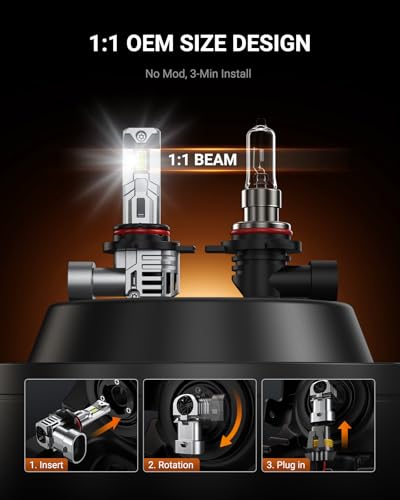 Image of SEALIGHT 9012 Fog Bulbs with 6500K White Light,30000LM Super Bright, 1:1Mini Design Fog Light Bulbs,3 Mins Plug-N-Play, Pack of 2